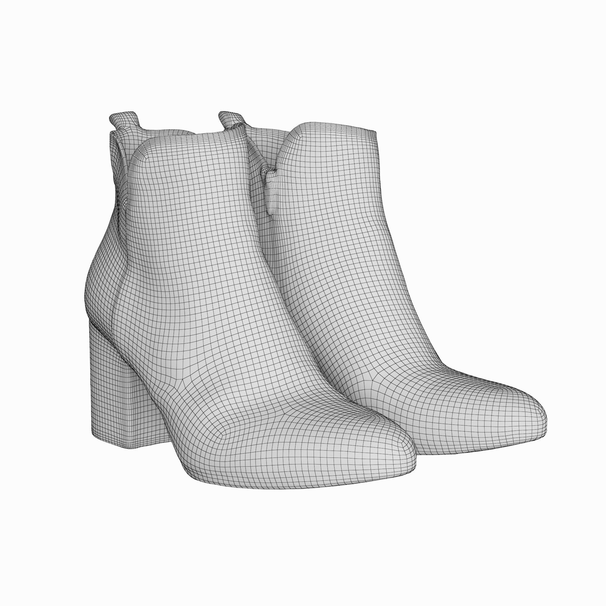 Womens boots Low-poly 3D model_5