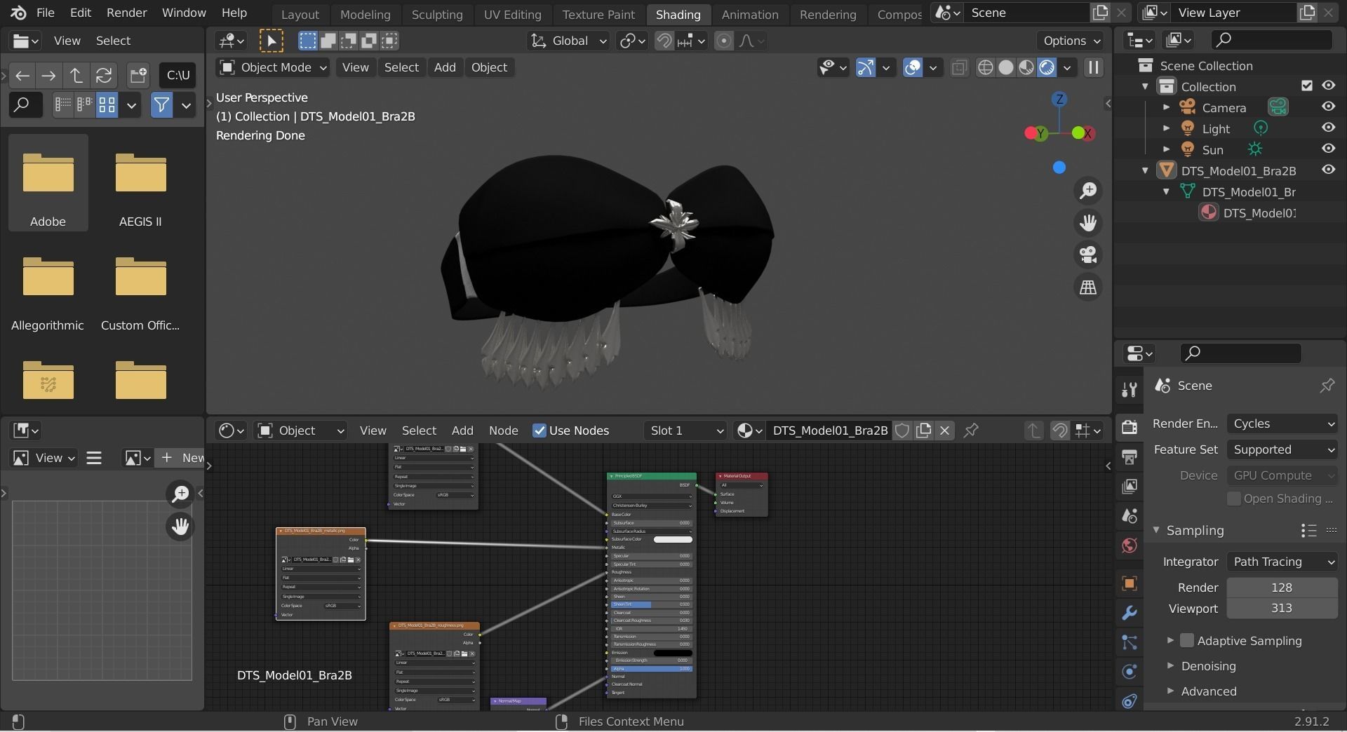 DTS-Model01-Bra2B feathered headpiece Low-poly 3D model_5