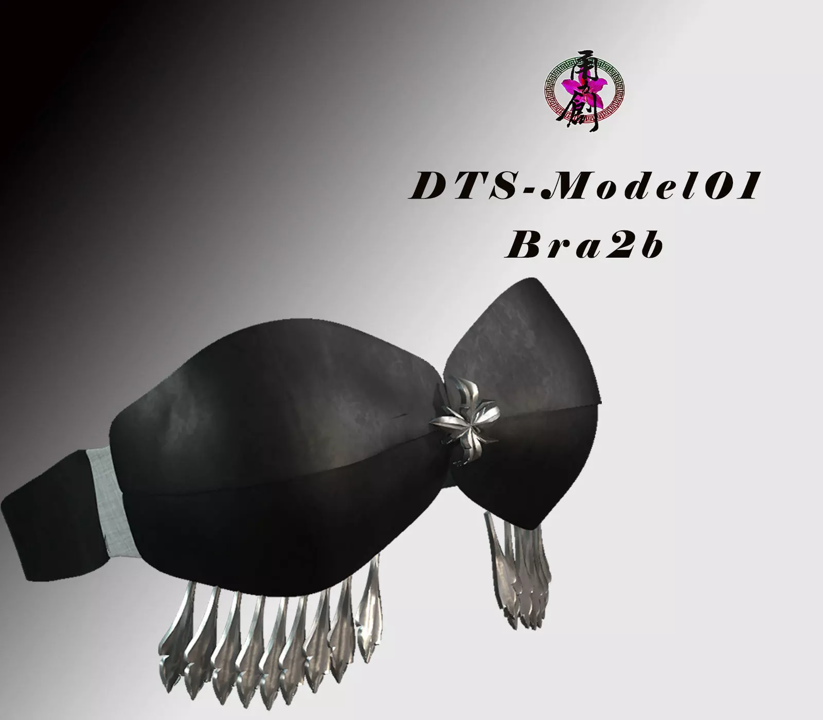 DTS-Model01-Bra2B feathered headpiece Low-poly 3D model_0