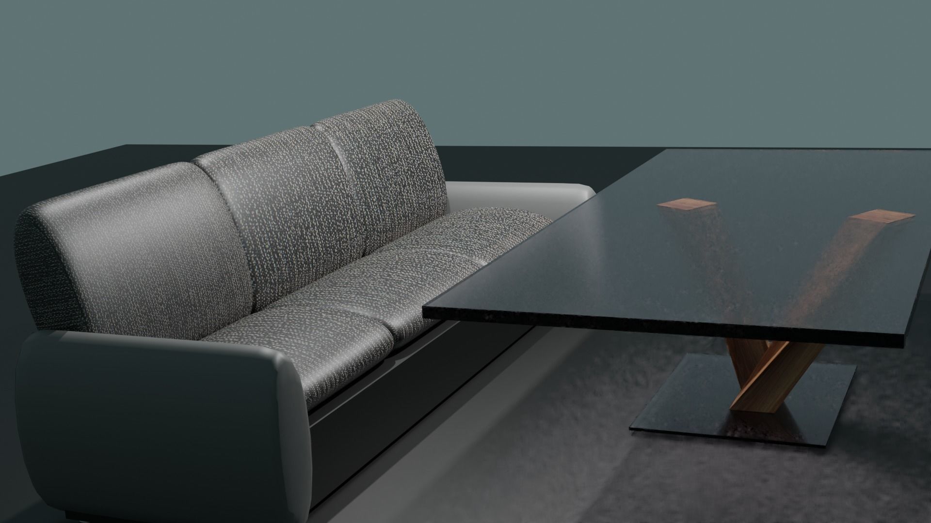 modern sofa and table  3D model_1