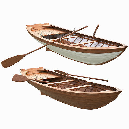 Wooden Boat 3D model