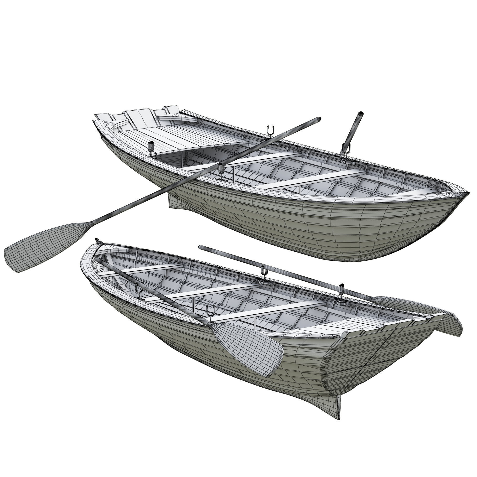 Wooden Boat 3D model_2