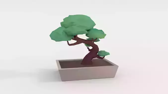 Low-poly Stylized Bonsai tree plant Free low-poly 3D model