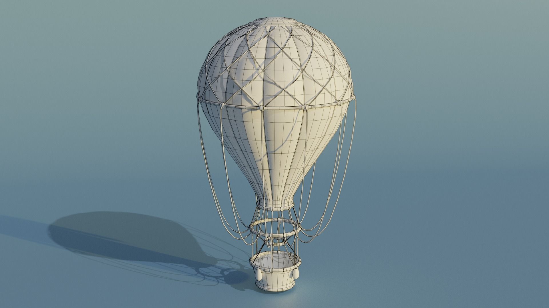 Hot Air Balloon Low-poly 3D model_5