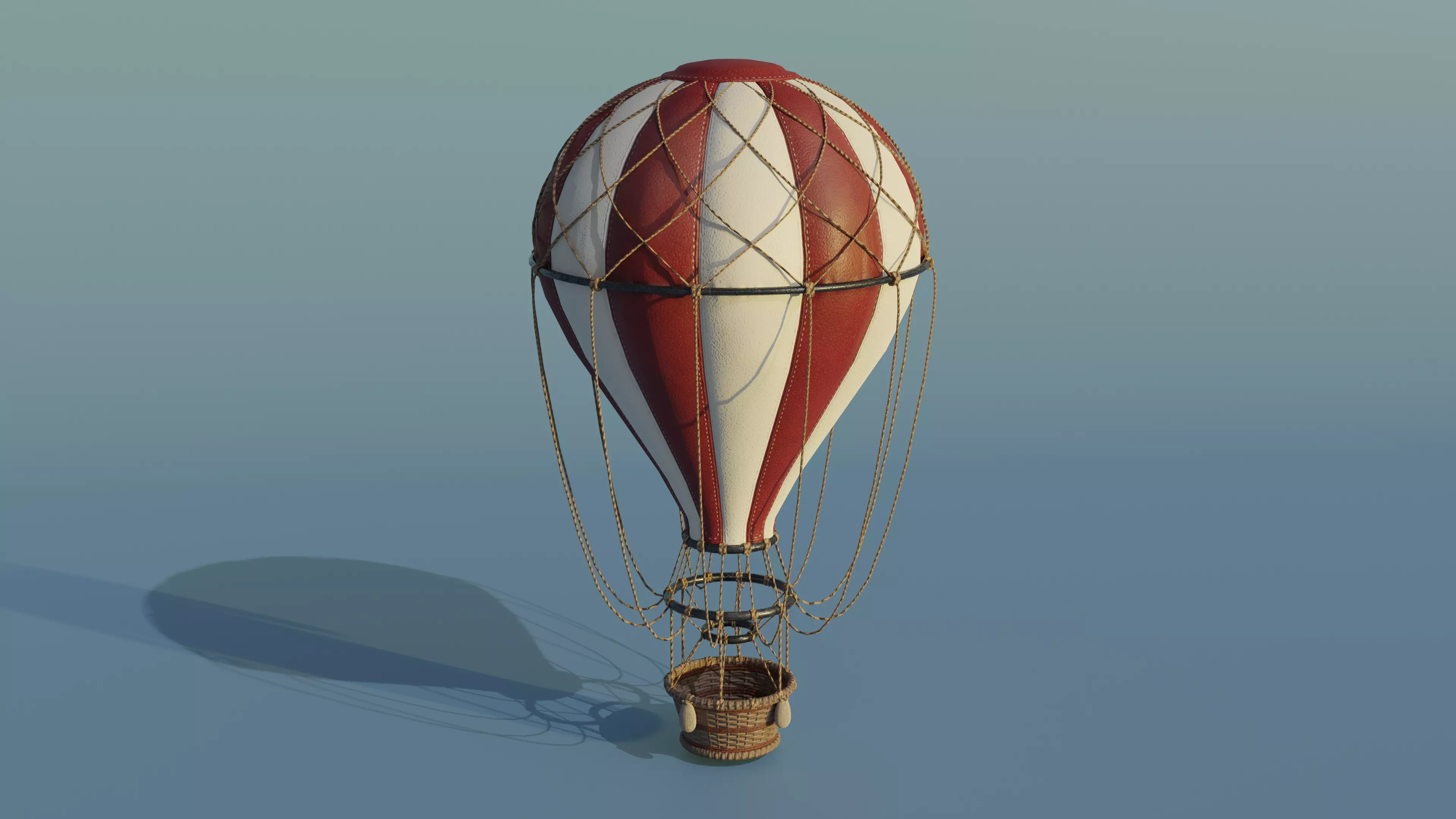 Hot Air Balloon Low-poly 3D model_0