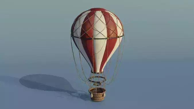 Hot Air Balloon Low-poly 3D model