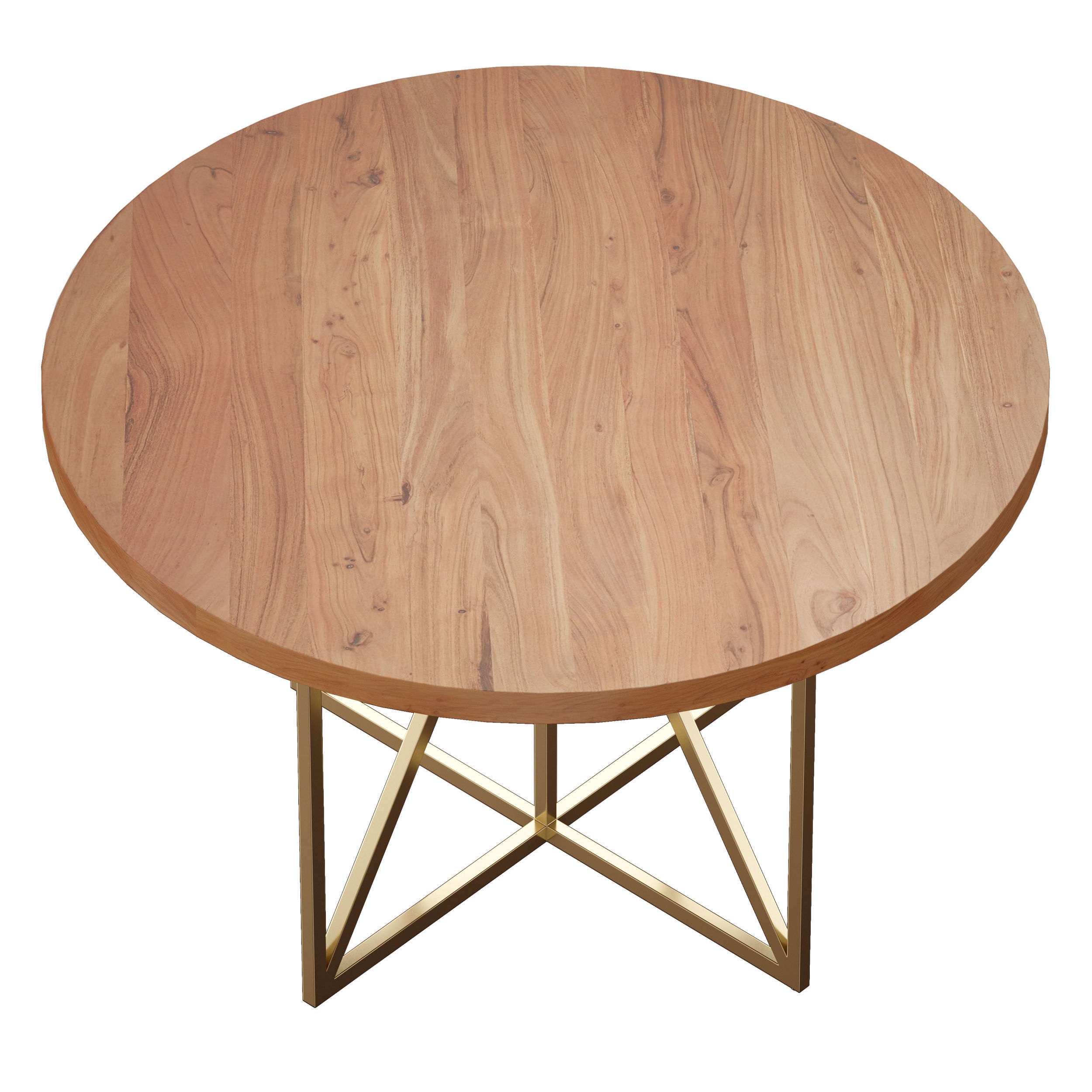Hayes Round Acacia Dining Table Crate and Barrel 3D model_7