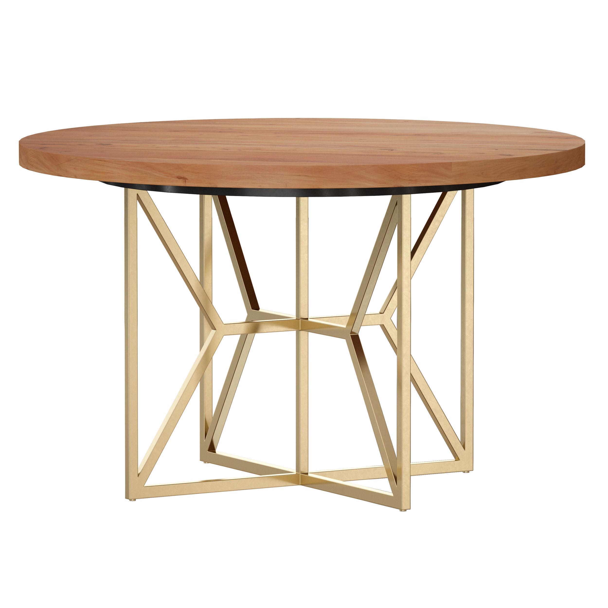 Hayes Round Acacia Dining Table Crate and Barrel 3D model_1