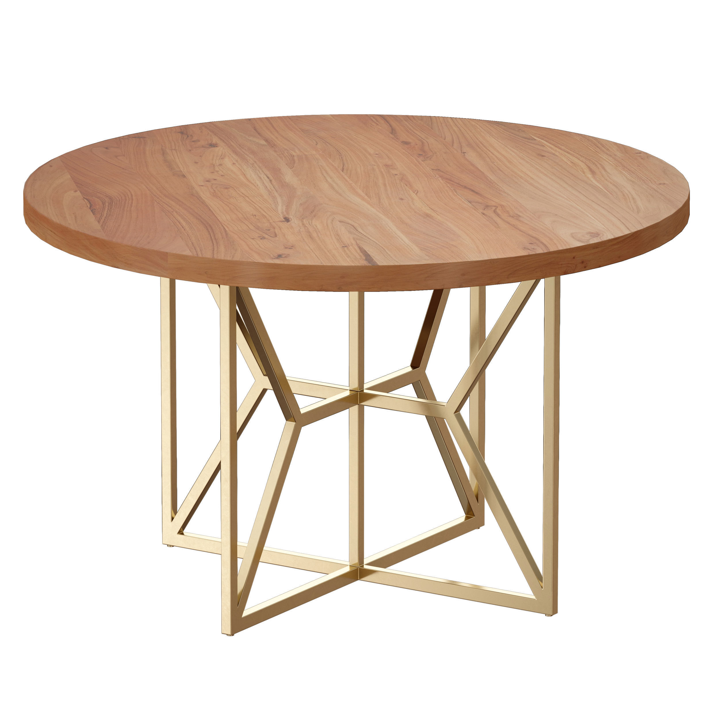 Hayes Round Acacia Dining Table Crate and Barrel 3D model_6
