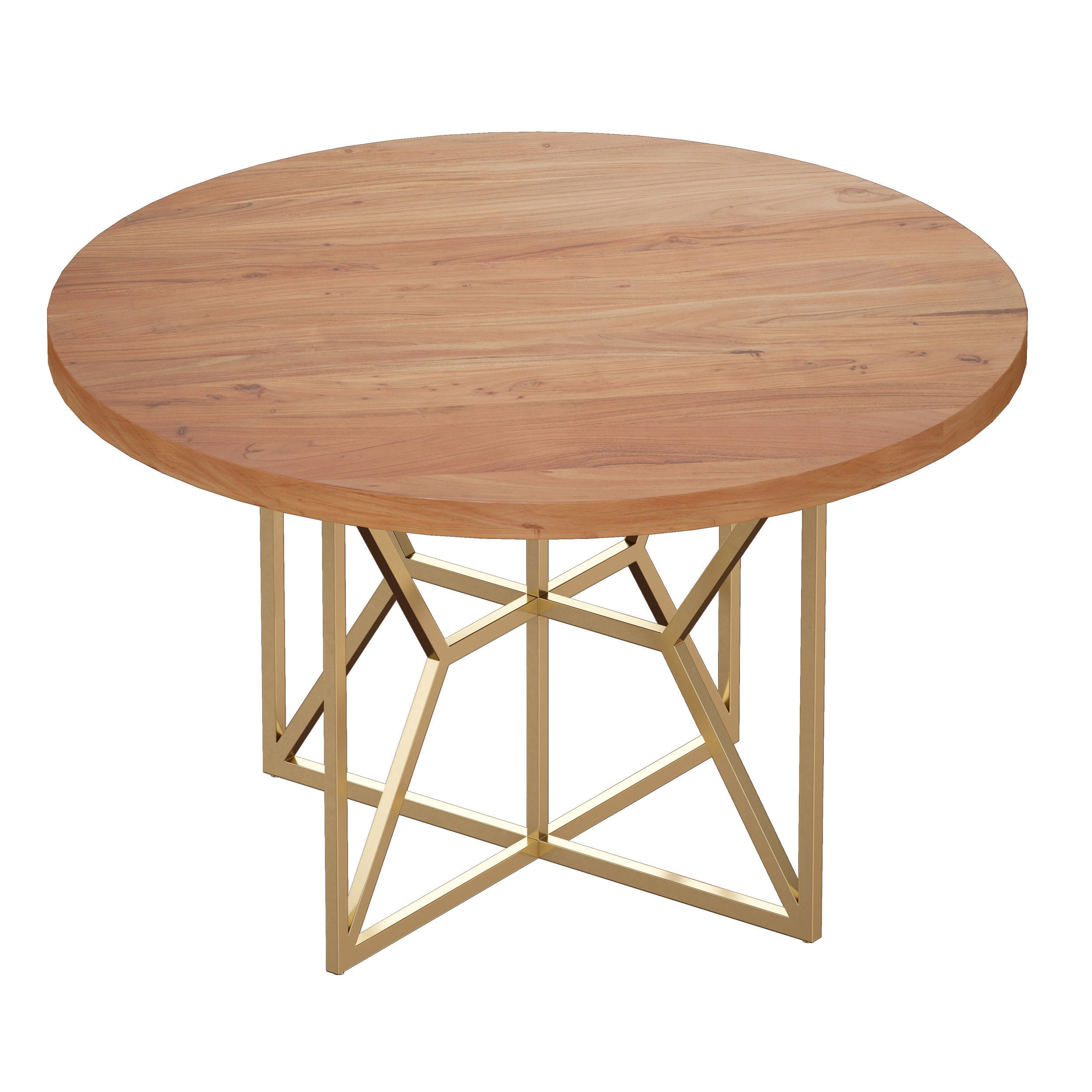 Hayes Round Acacia Dining Table Crate and Barrel 3D model_4
