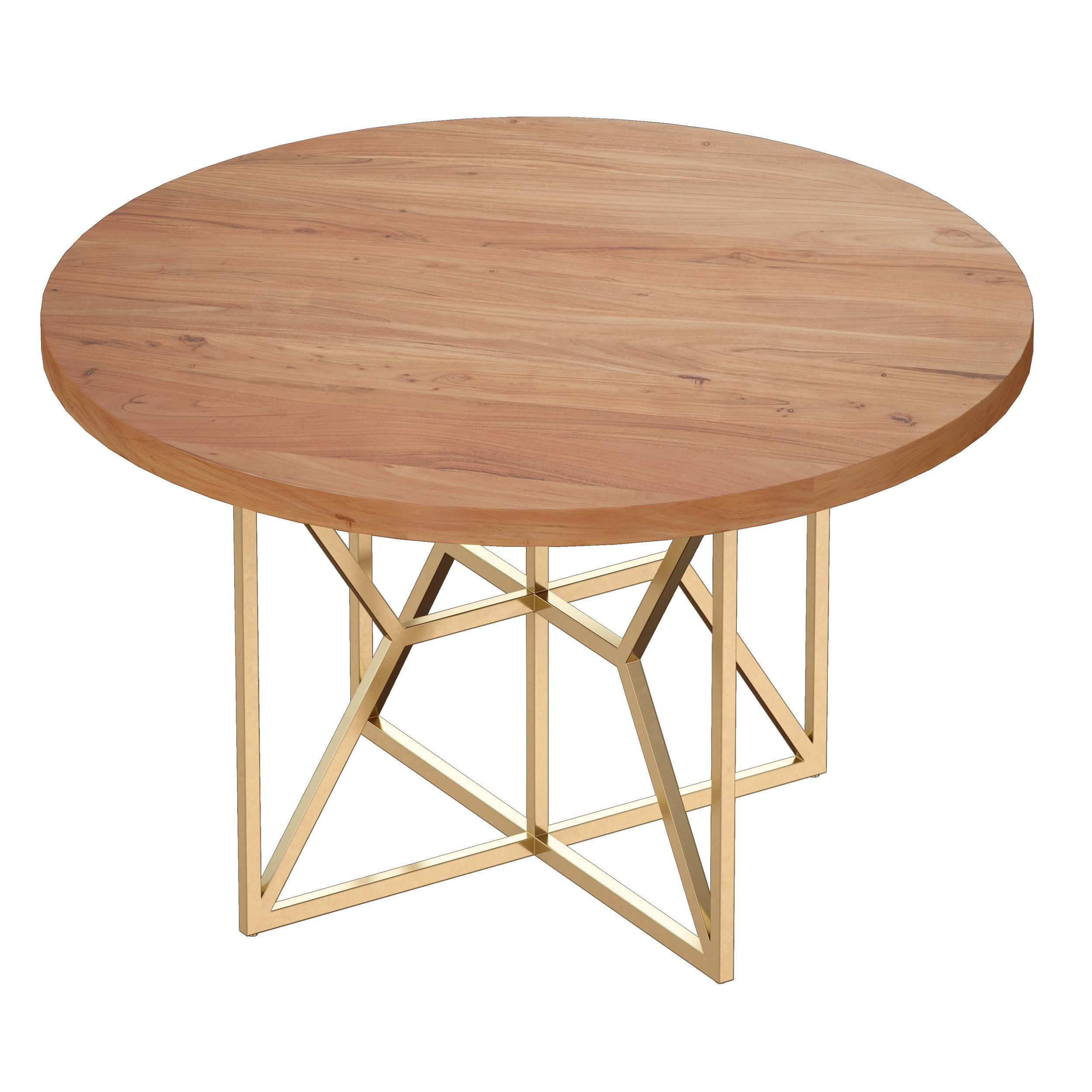 Hayes Round Acacia Dining Table Crate and Barrel 3D model_3