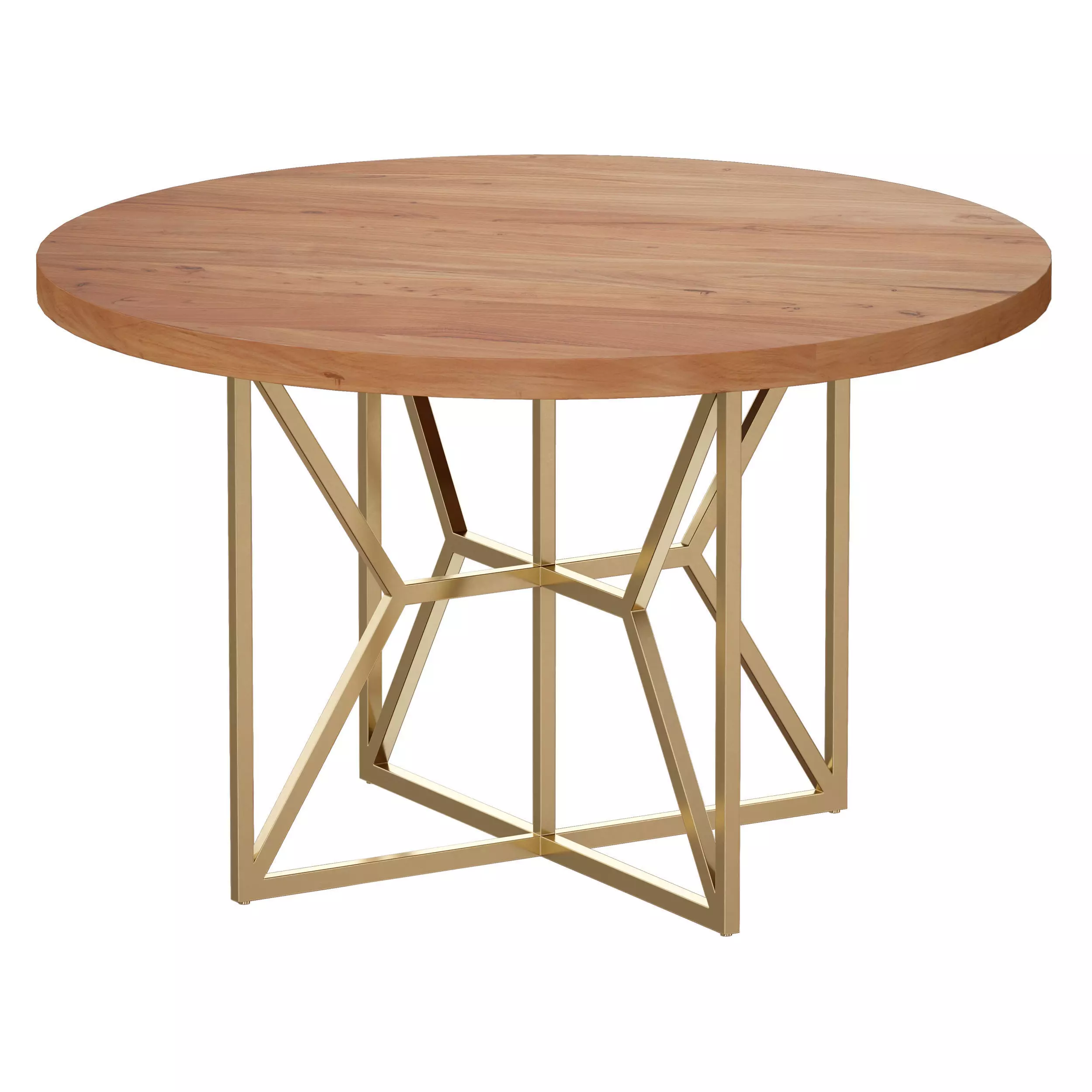 Hayes Round Acacia Dining Table Crate and Barrel 3D model_0