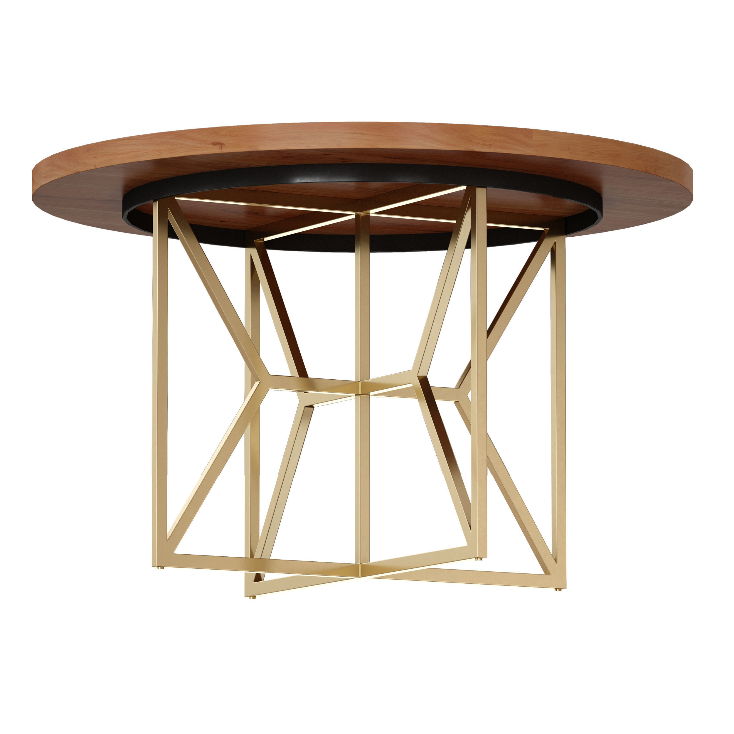 Hayes Round Acacia Dining Table Crate and Barrel 3D model_2