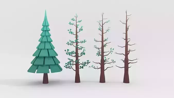 Low-poly Pine tree collection Low-poly 3D model
