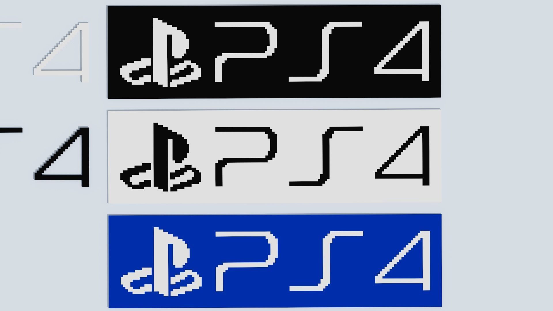 Voxel Logo Set Low-poly 3D model_34