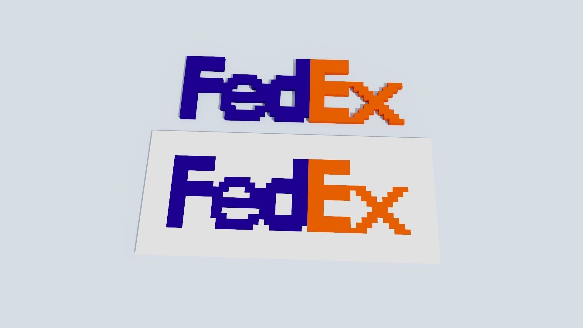 Voxel Logo Set Low-poly 3D model_11