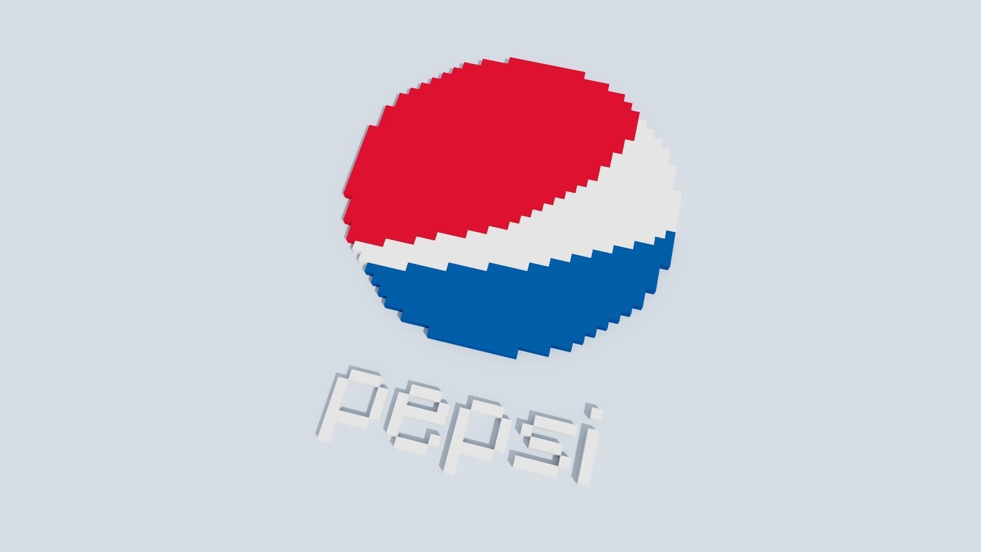 Voxel Logo Set Low-poly 3D model_3