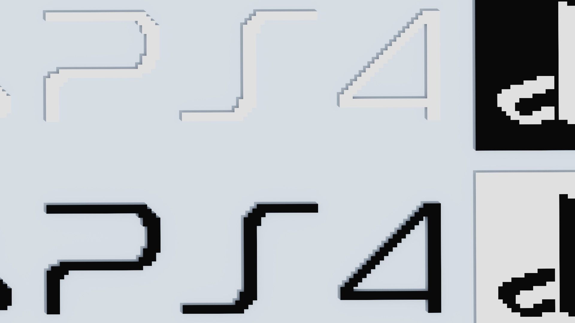 Voxel Logo Set Low-poly 3D model_33