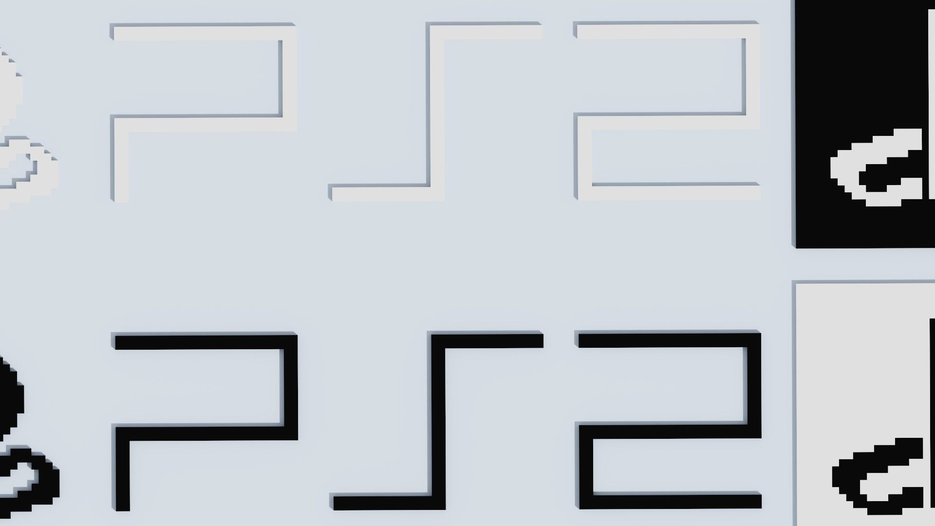 Voxel Logo Set Low-poly 3D model_40