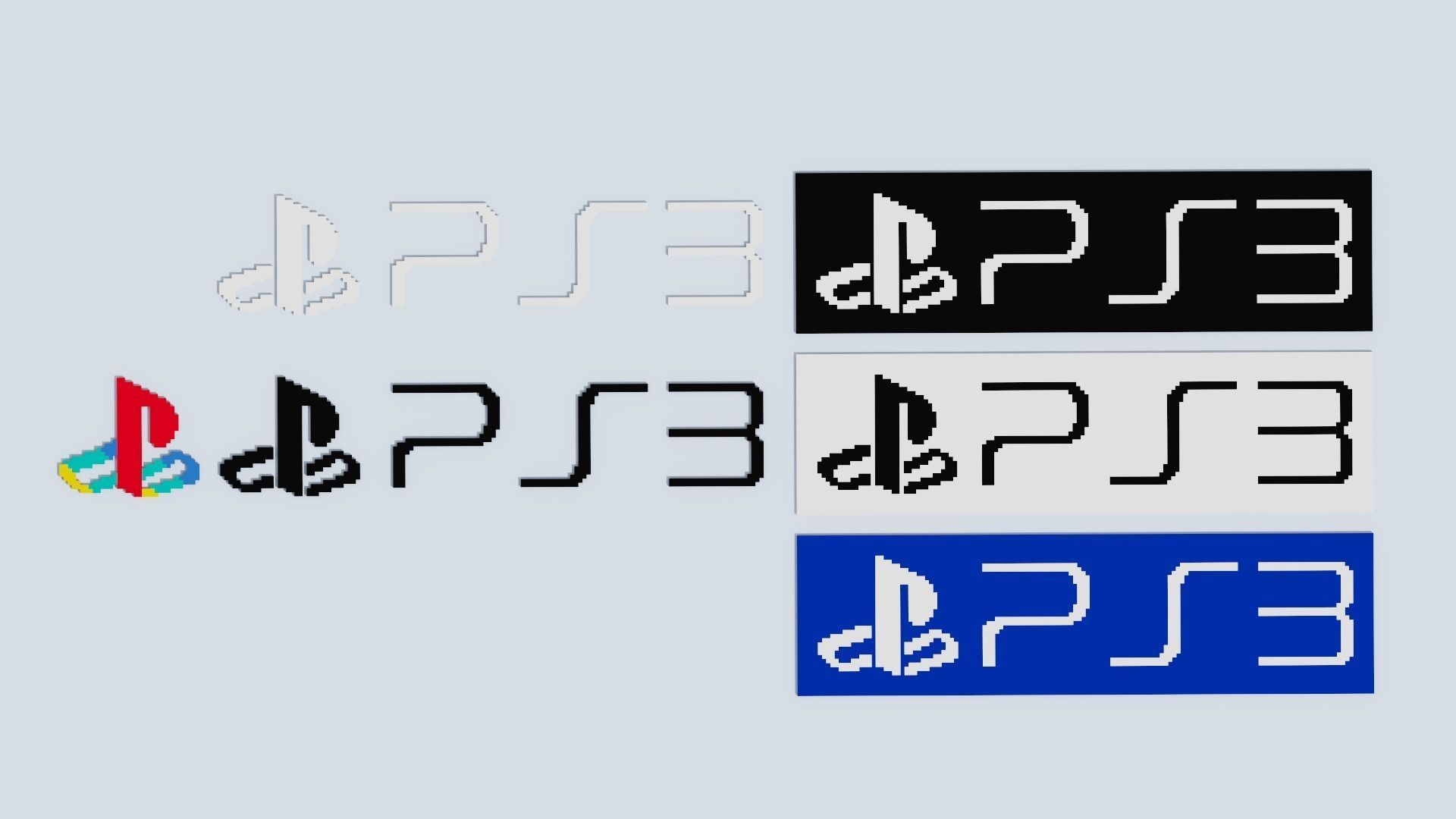 Voxel Logo Set Low-poly 3D model_38