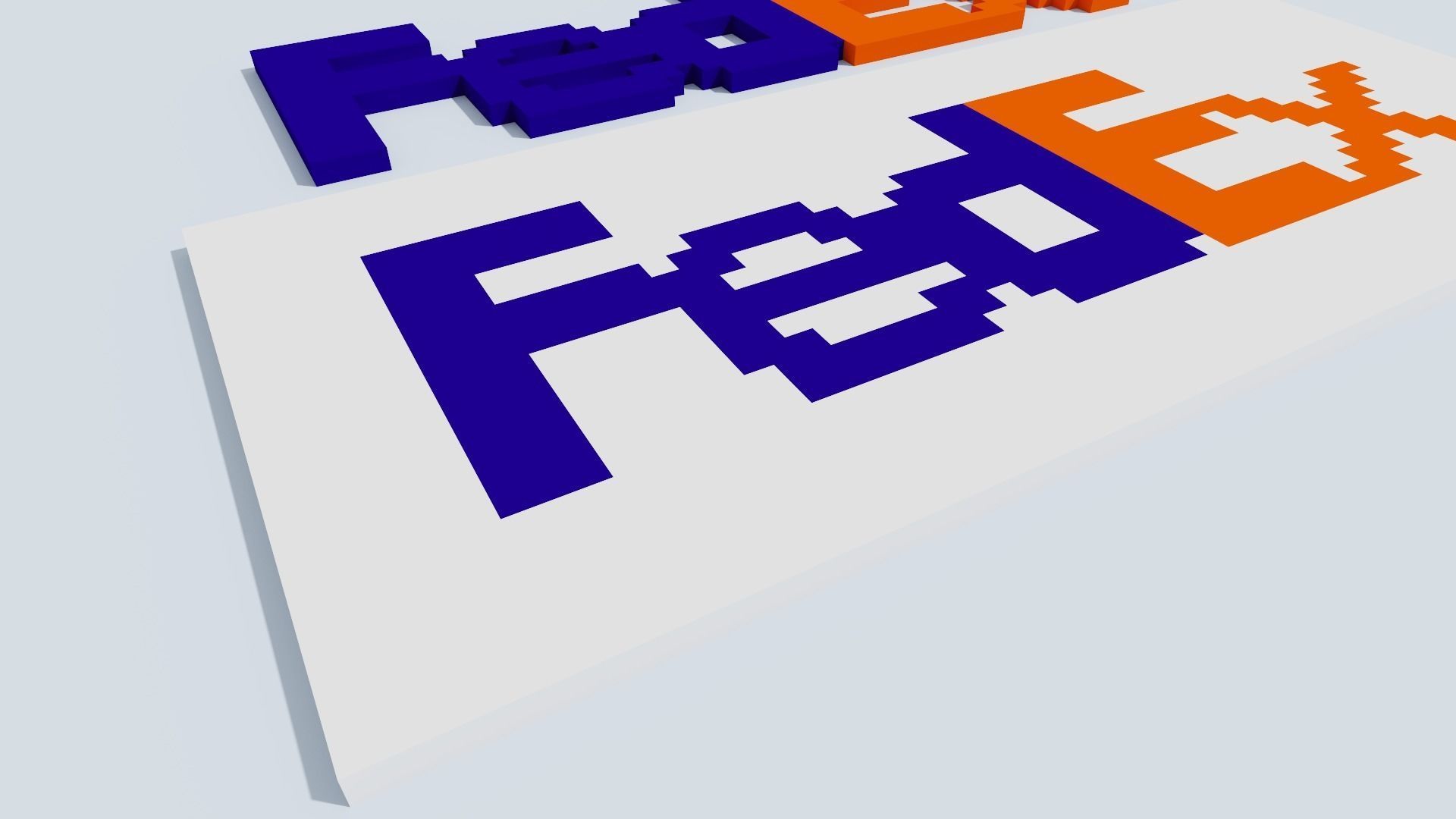 Voxel Logo Set Low-poly 3D model_13