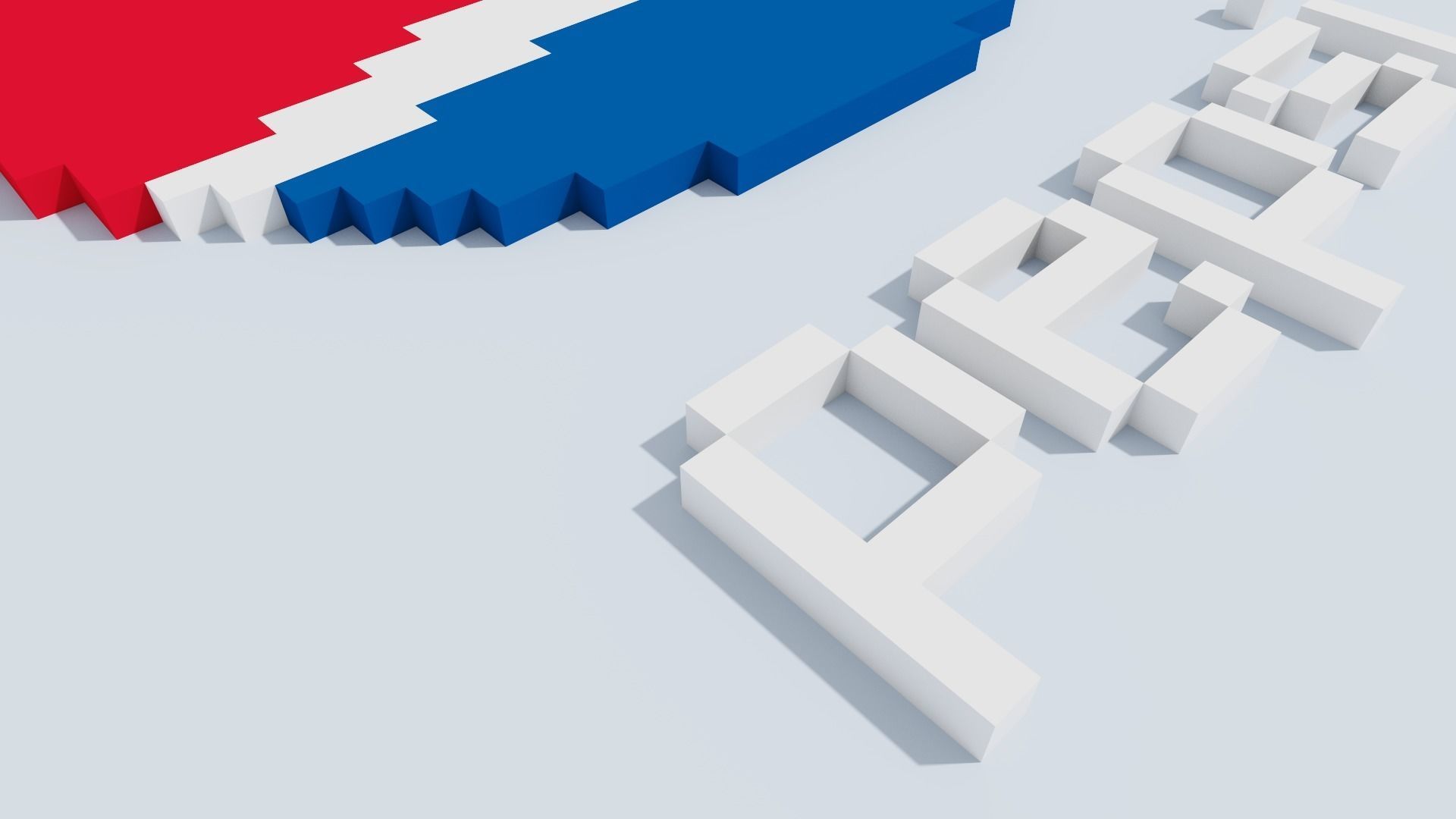 Voxel Logo Set Low-poly 3D model_4