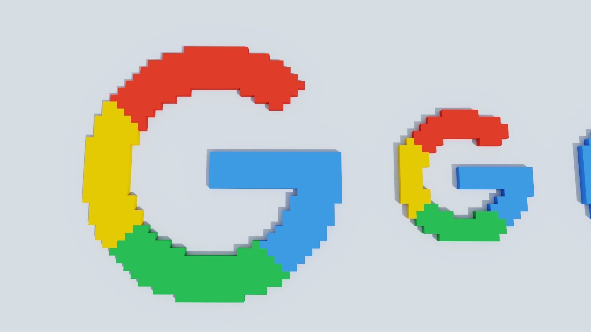 Voxel Logo Set Low-poly 3D model_15