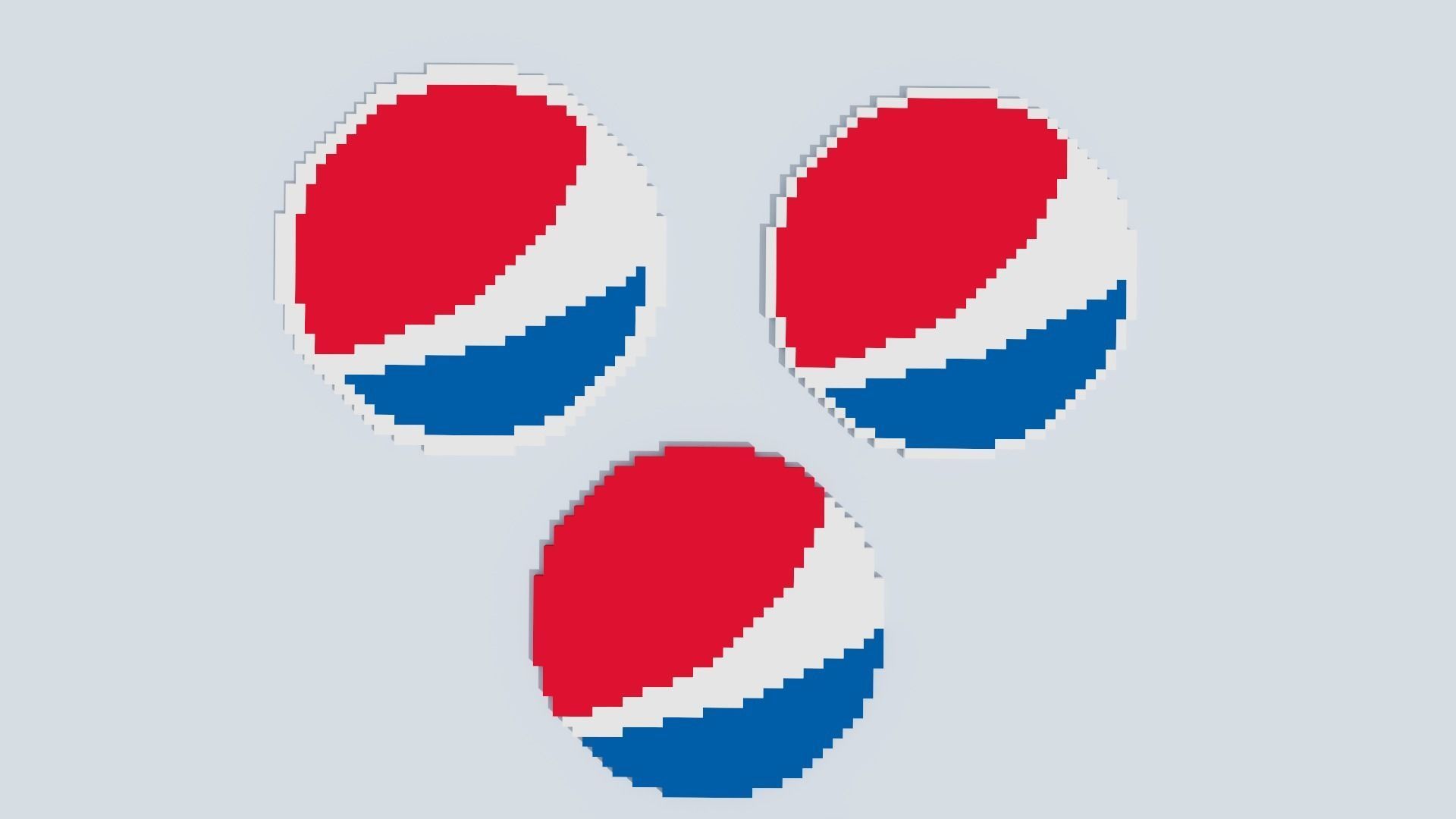 Voxel Logo Set Low-poly 3D model_6