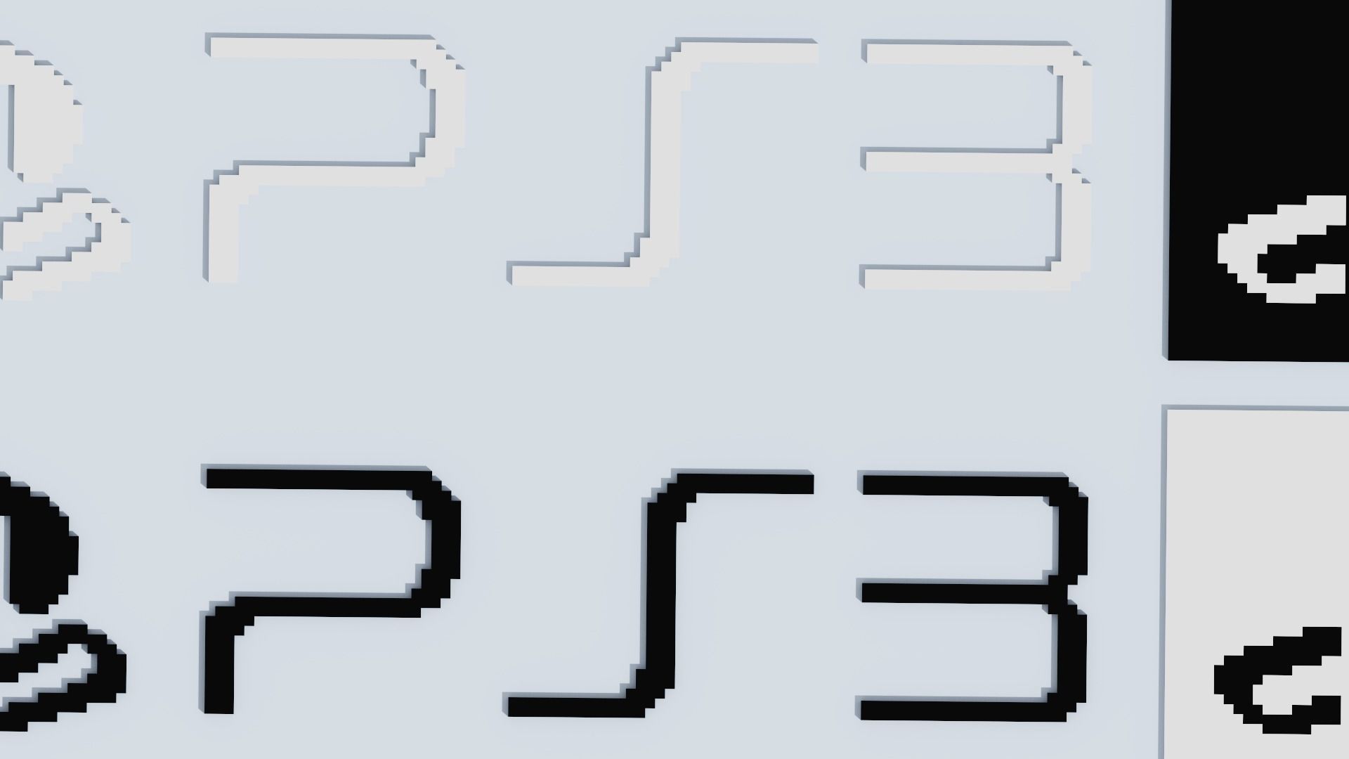 Voxel Logo Set Low-poly 3D model_36