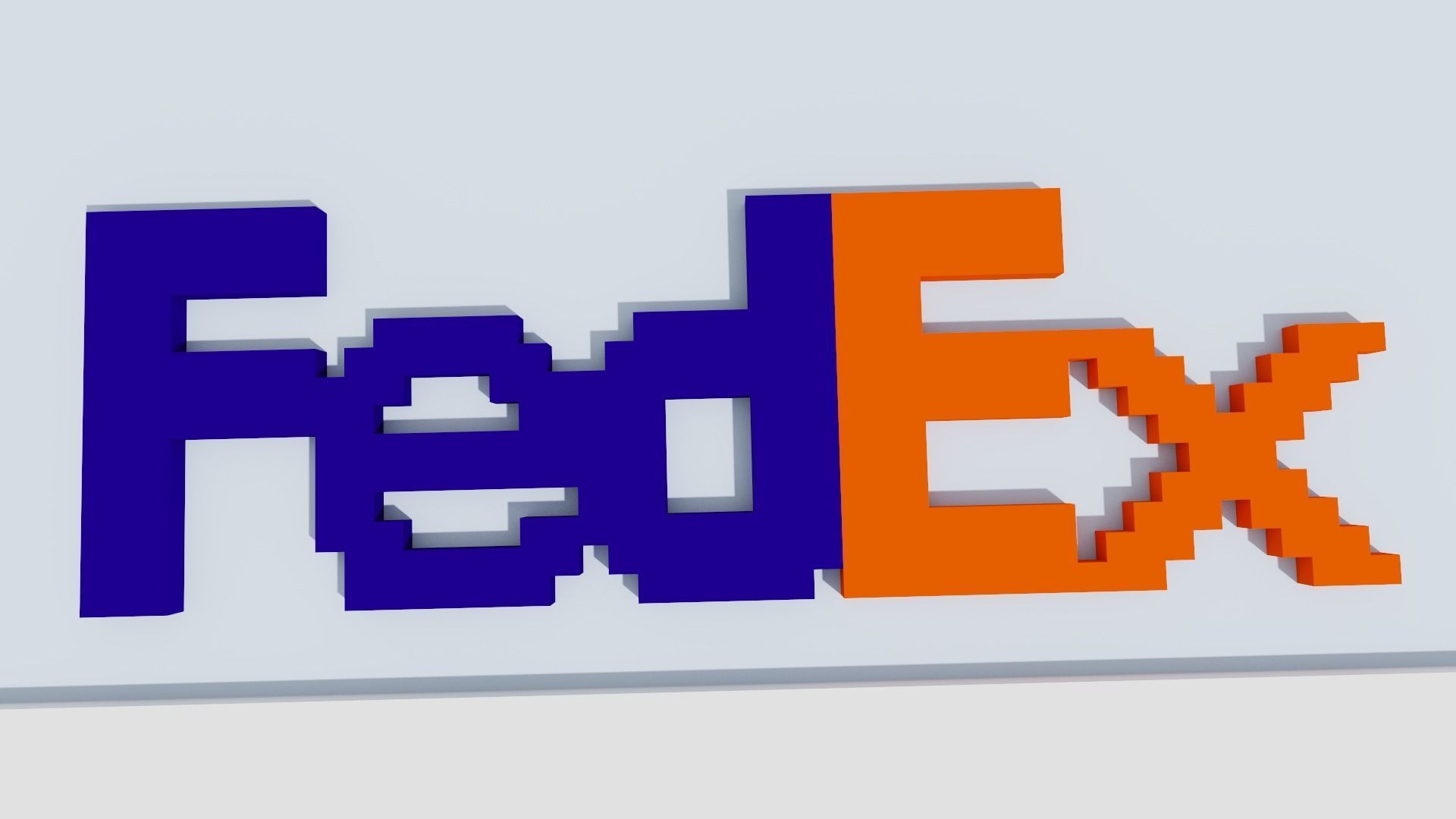 Voxel Logo Set Low-poly 3D model_12