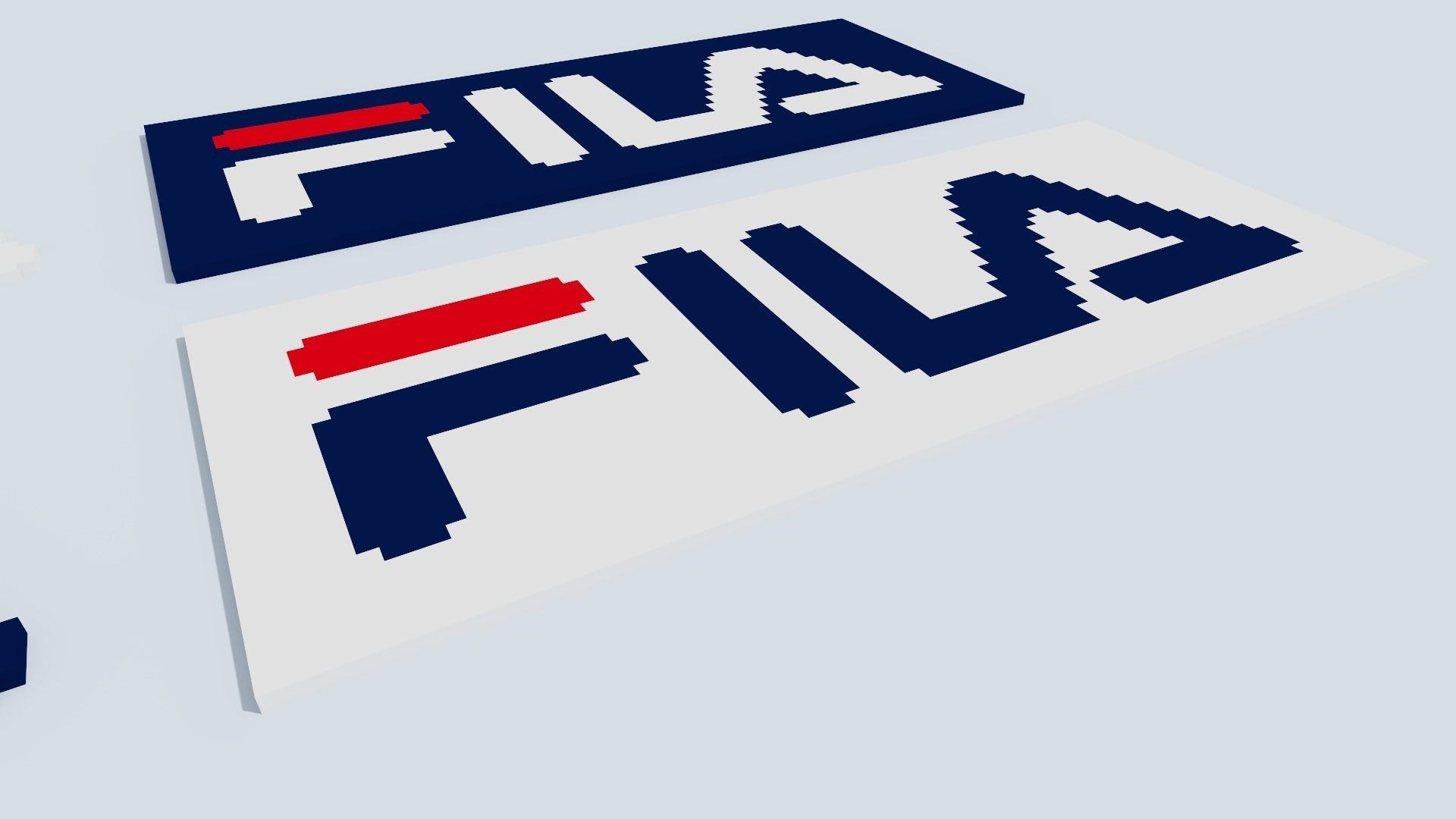 Voxel Logo Set Low-poly 3D model_20