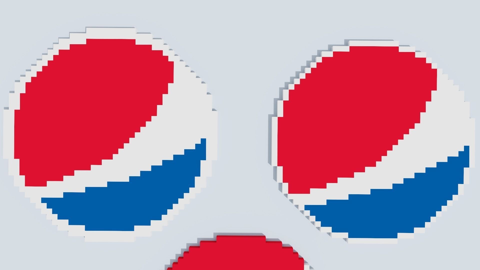 Voxel Logo Set Low-poly 3D model_7