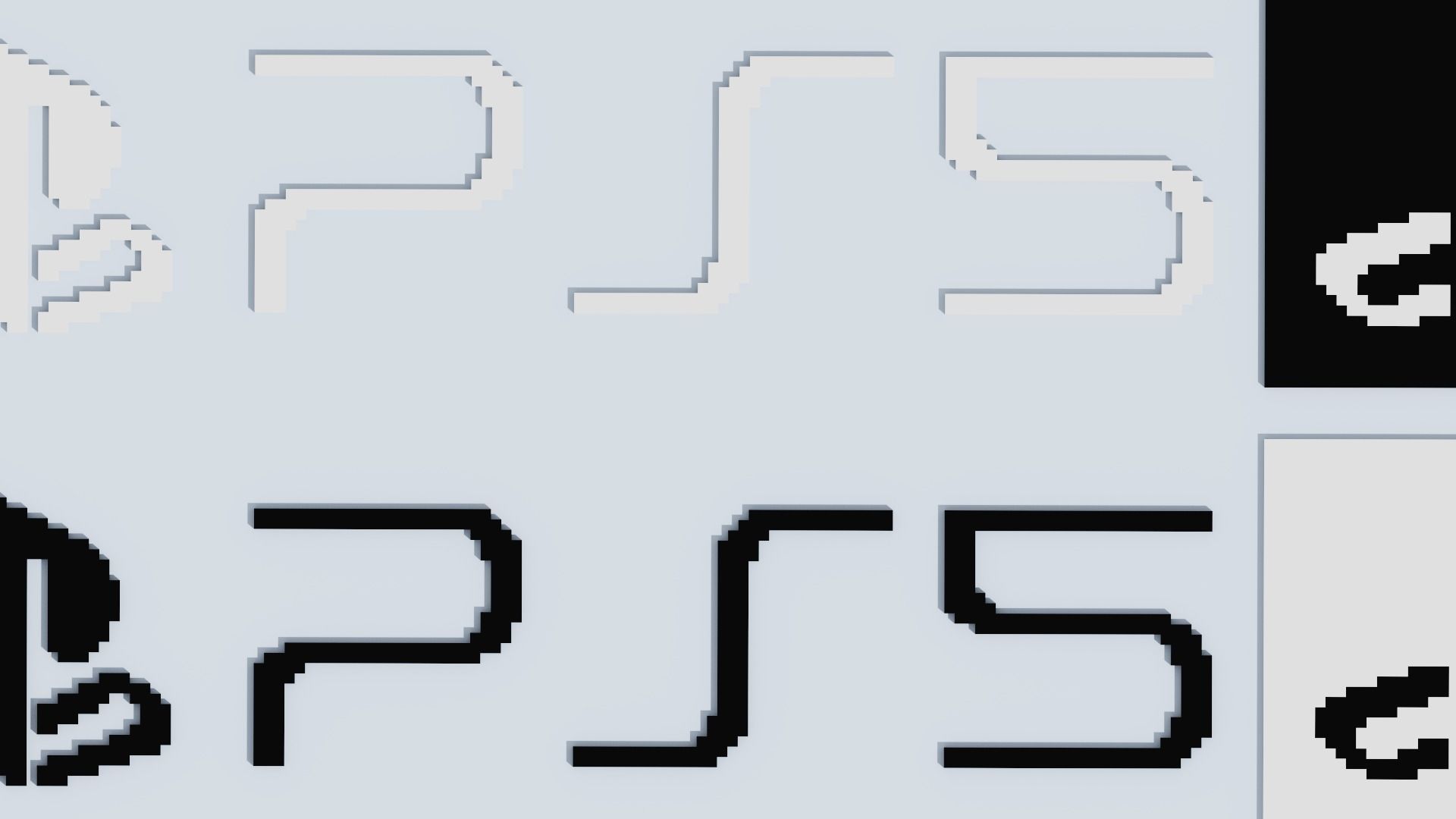 Voxel Logo Set Low-poly 3D model_28