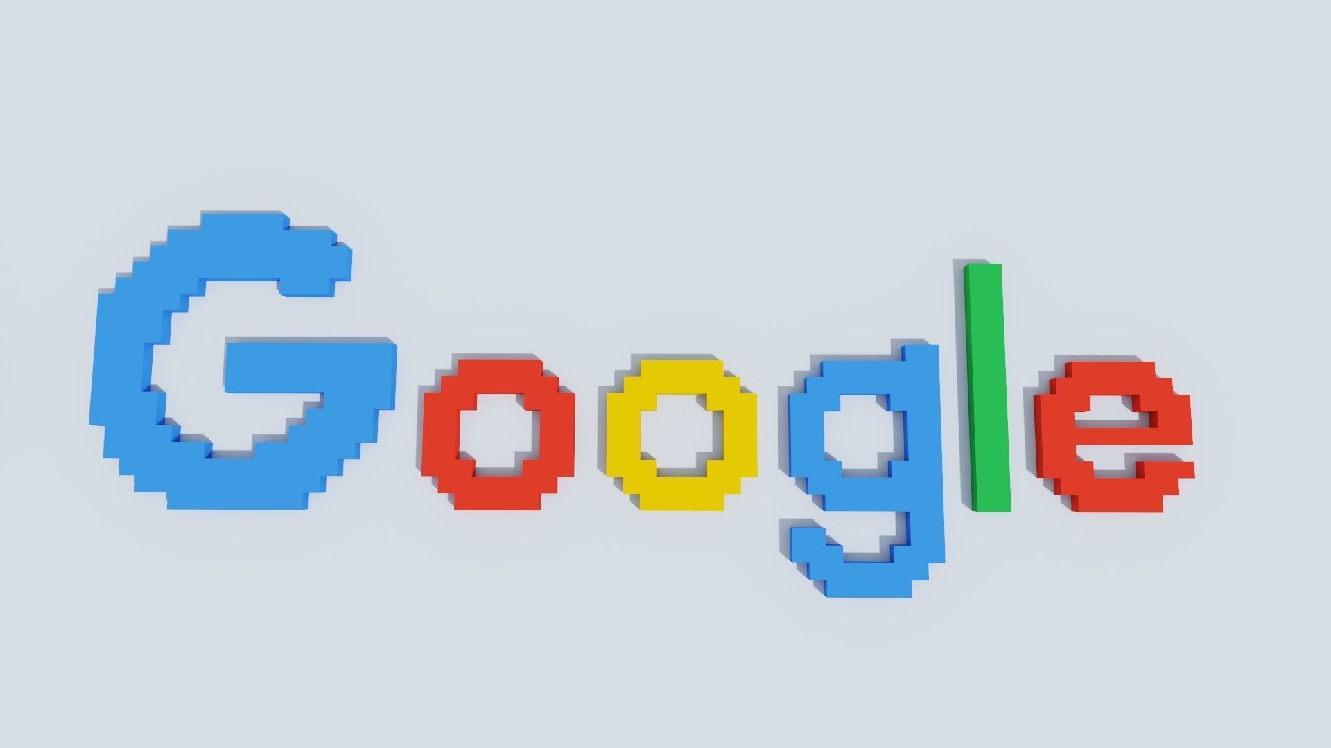 Voxel Logo Set Low-poly 3D model_0