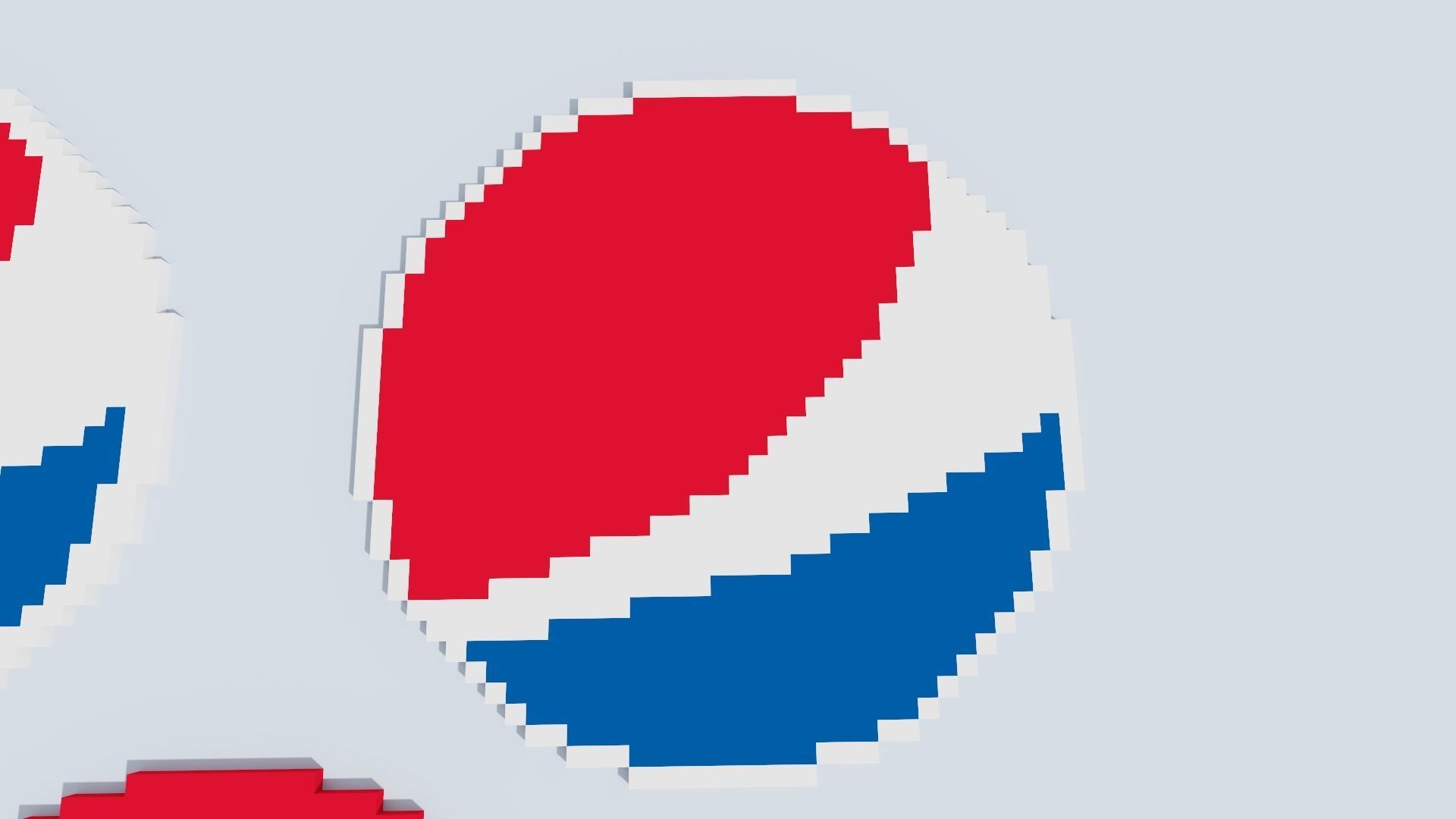 Voxel Logo Set Low-poly 3D model_9