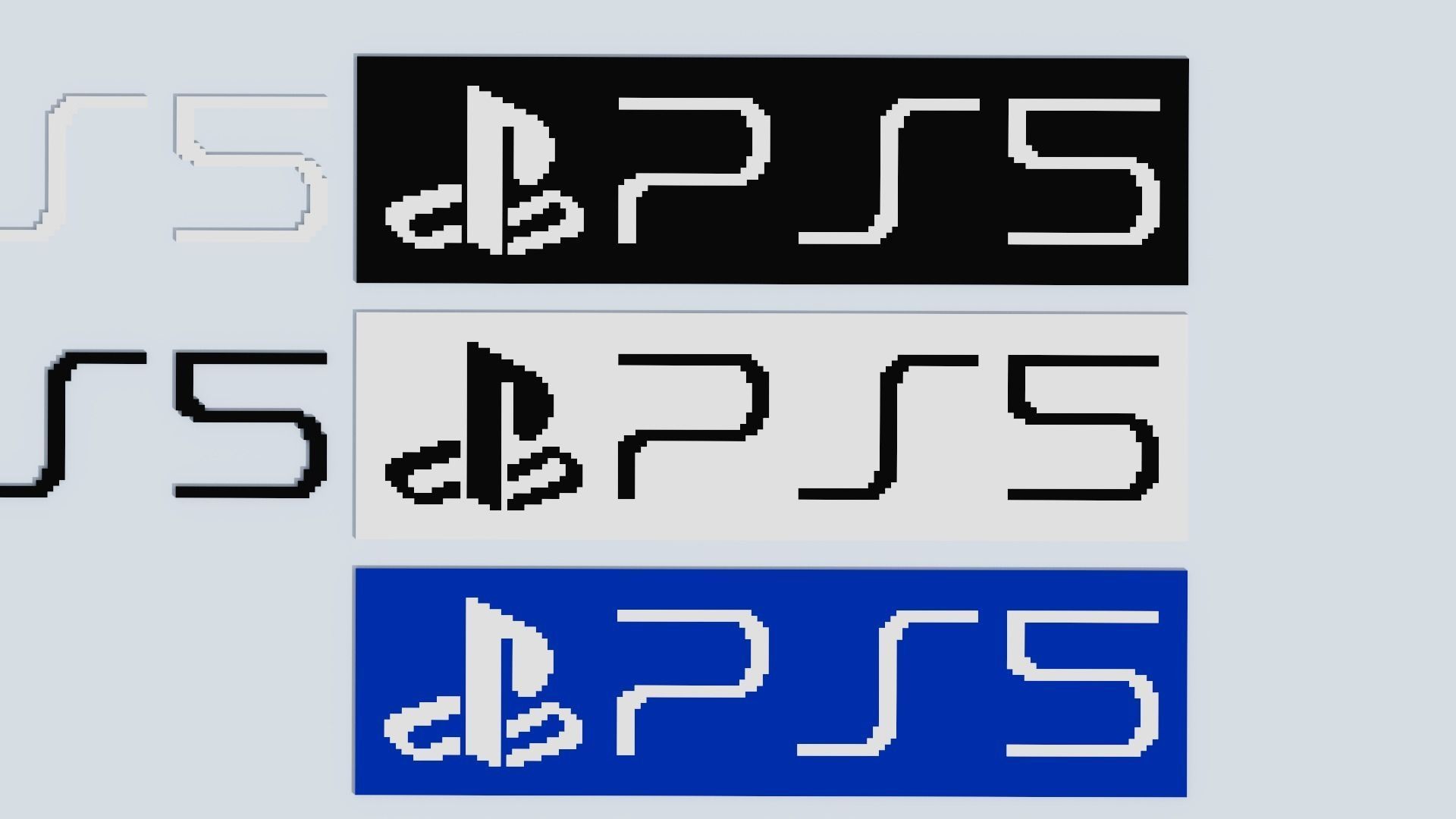 Voxel Logo Set Low-poly 3D model_29