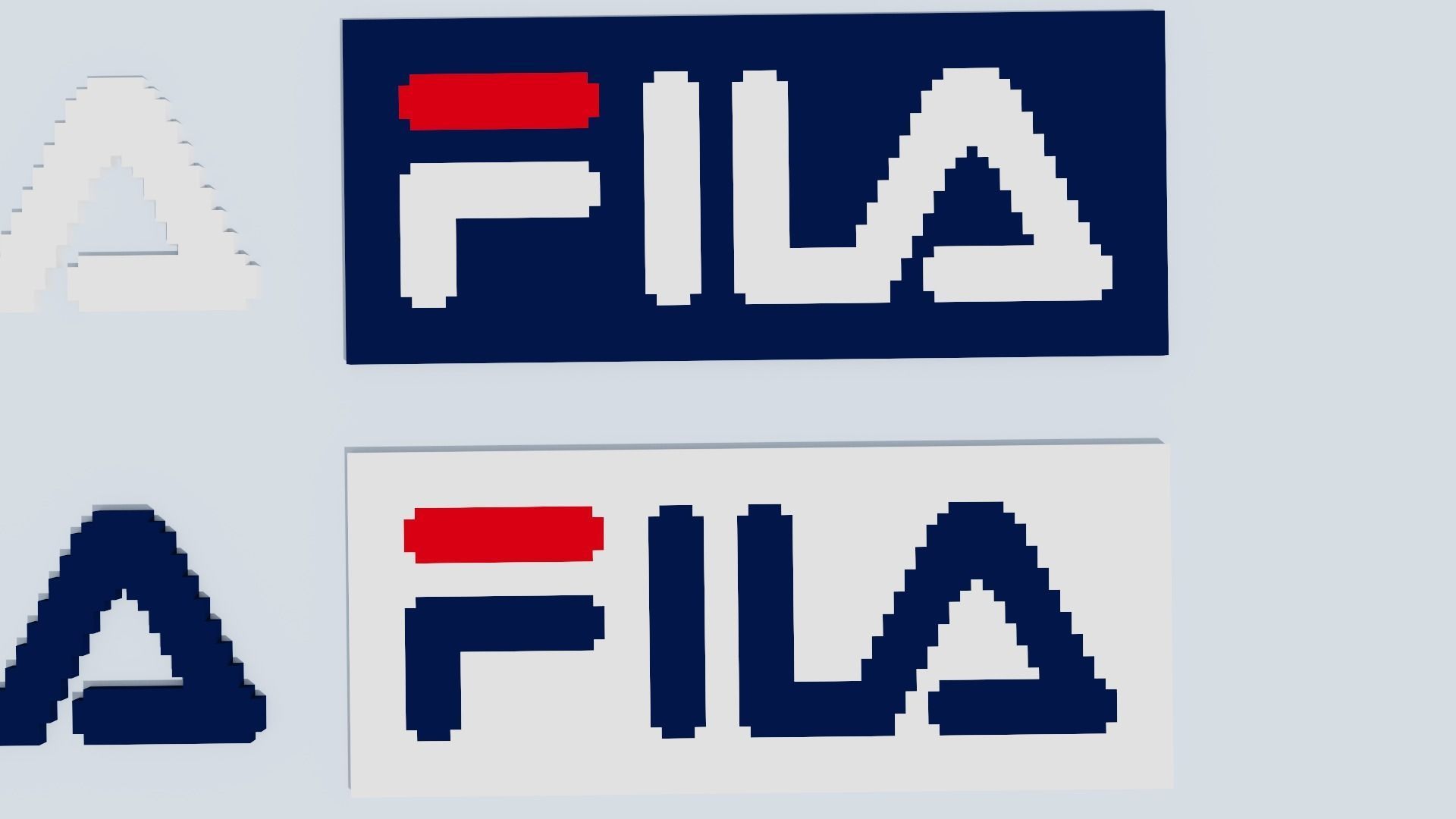 Voxel Logo Set Low-poly 3D model_21