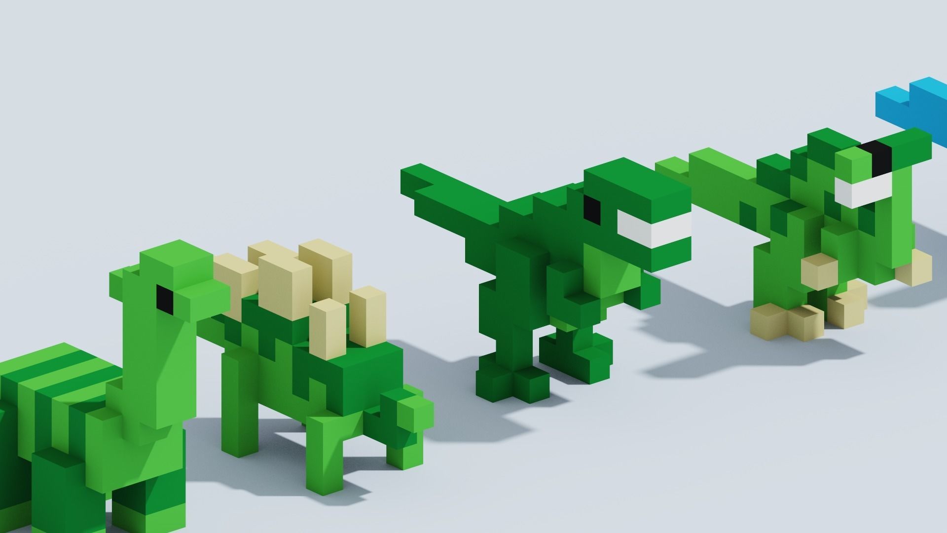Voxel Animals Big Set Low-poly 3D model_11