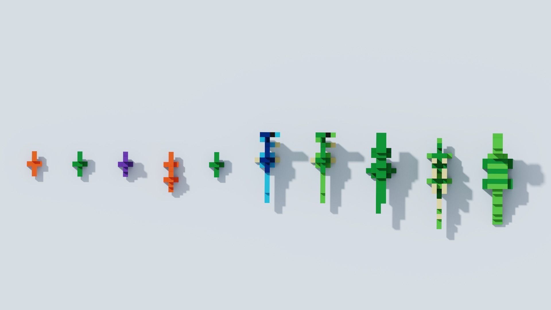 Voxel Animals Big Set Low-poly 3D model_10