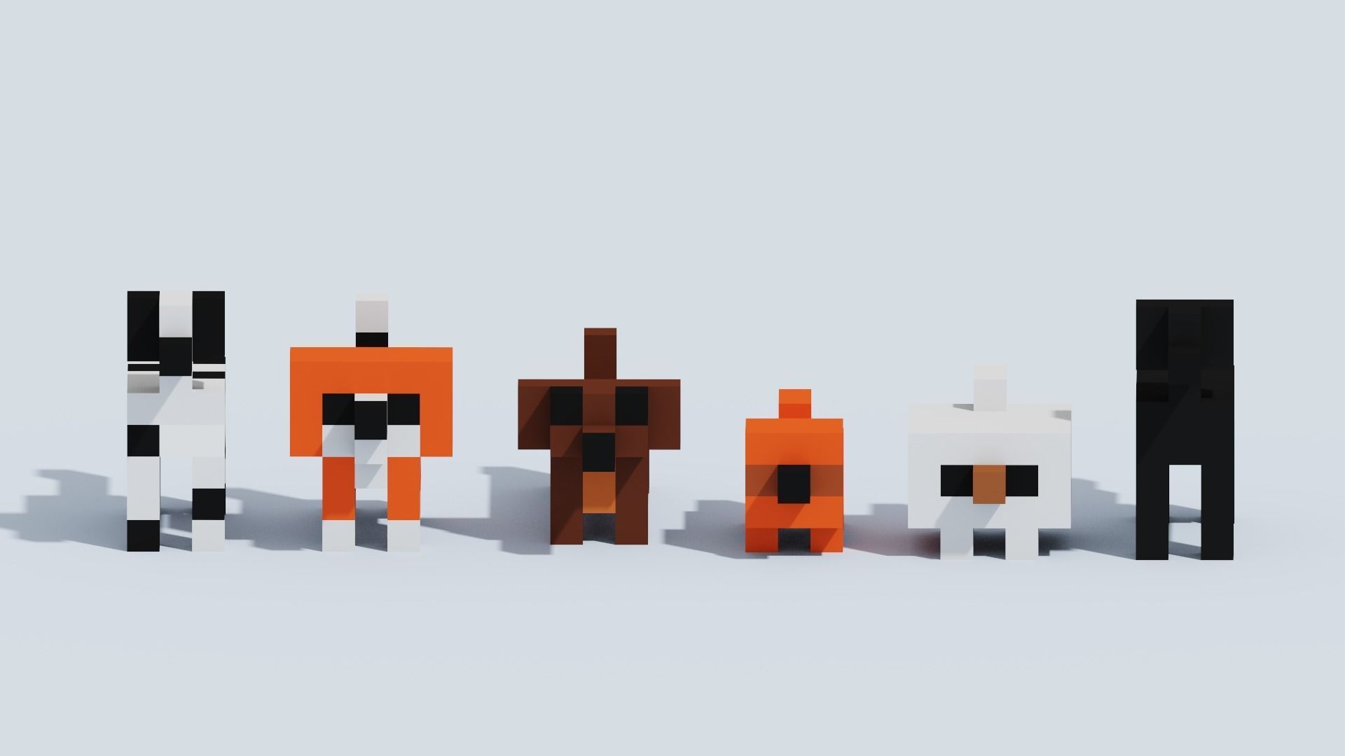 Voxel Animals Big Set Low-poly 3D model_18