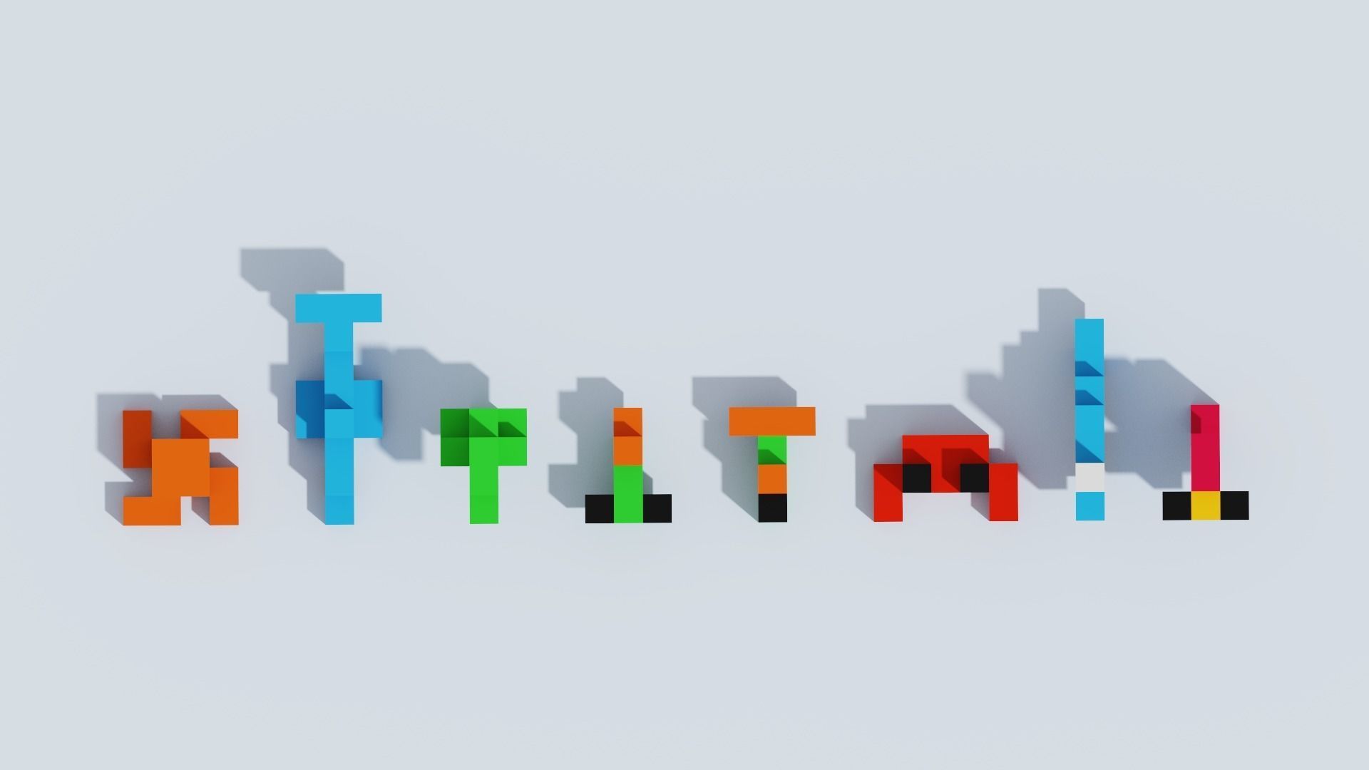 Voxel Animals Big Set Low-poly 3D model_23