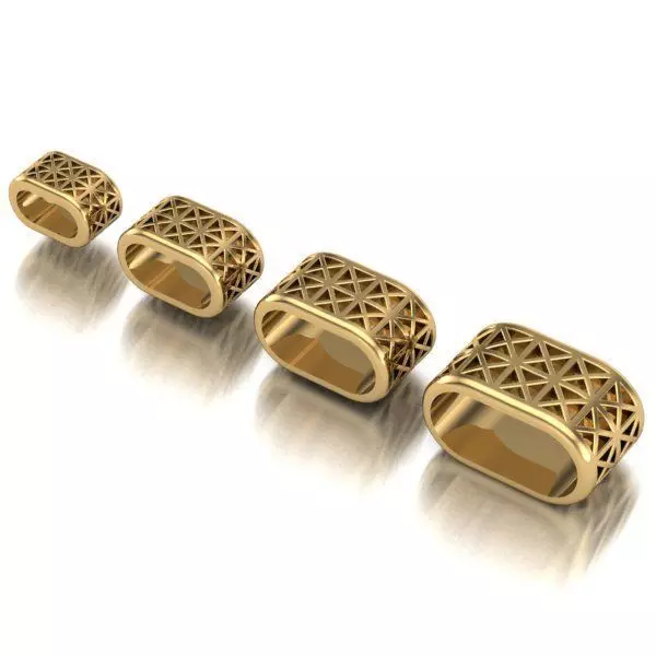 CHARMS three gold - plated rings 3D print model