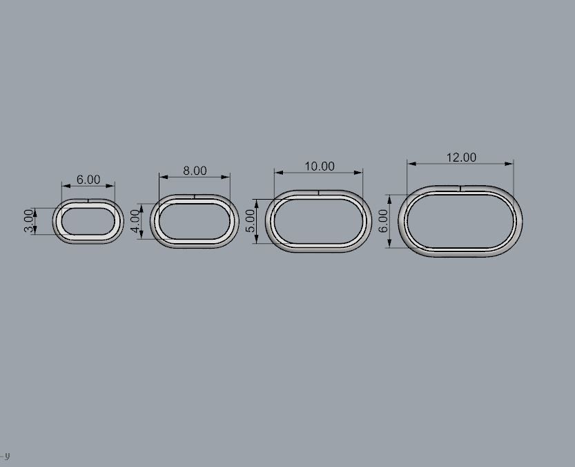 CHARMS three gold plated rings with geometric patterns 3D print model_3