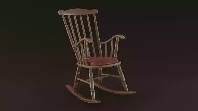 Rocking Chair Low-poly 3D model