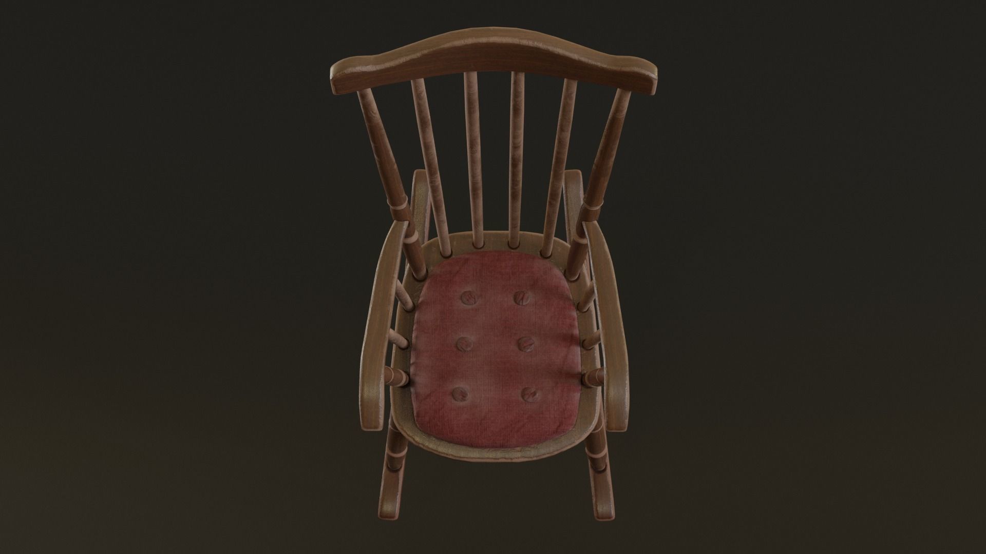 Rocking Chair Low-poly 3D model_3