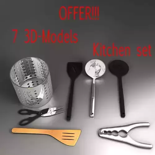 Kitchen utensils kit 3D model