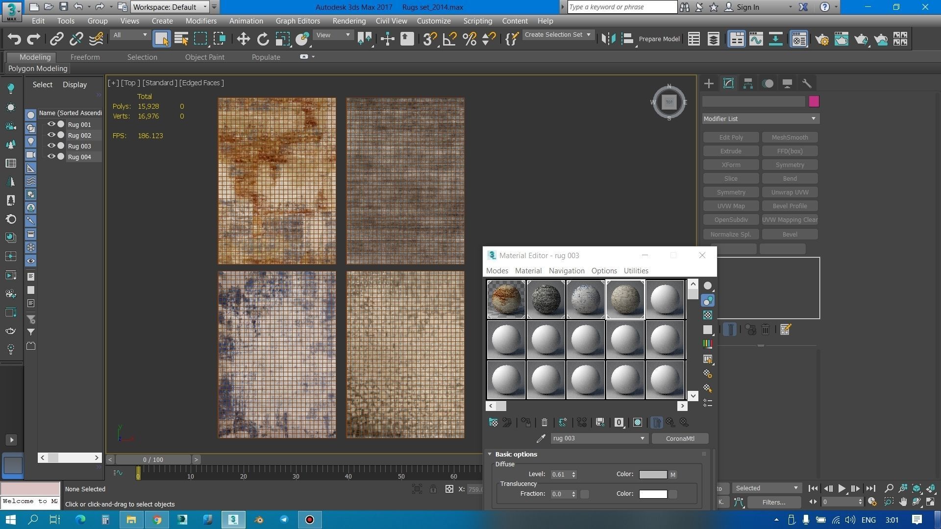 Rugs set four different 3D model_6