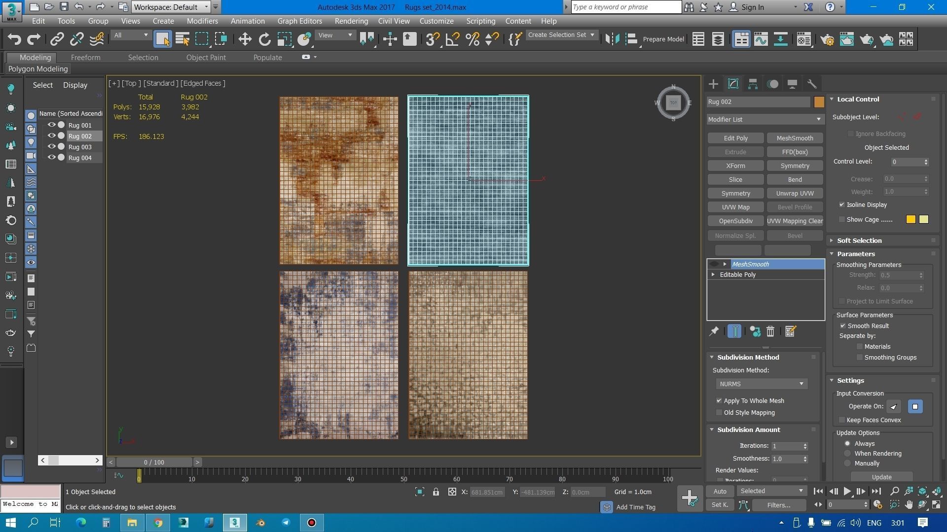 Rugs set four different 3D model_5