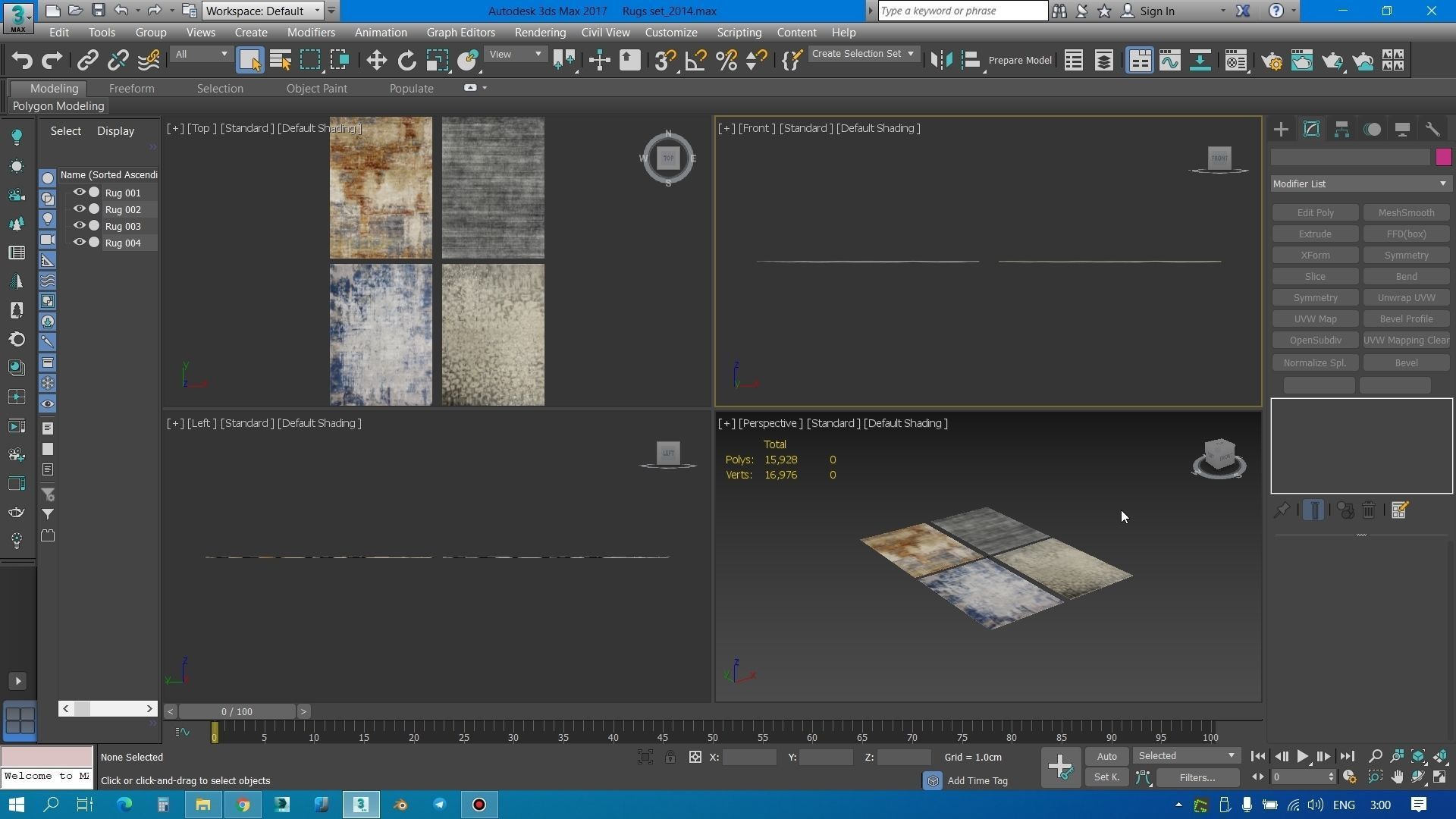Rugs set four different 3D model_4