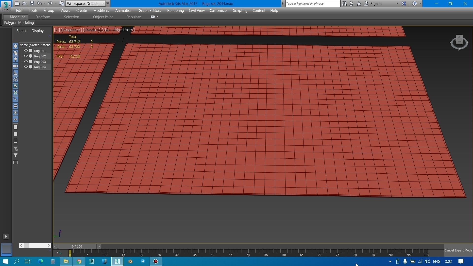 Rugs set four different 3D model_10
